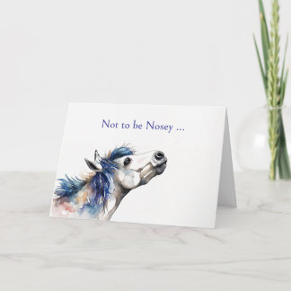 Horse Thinking of You Cute and Funny Helgkort