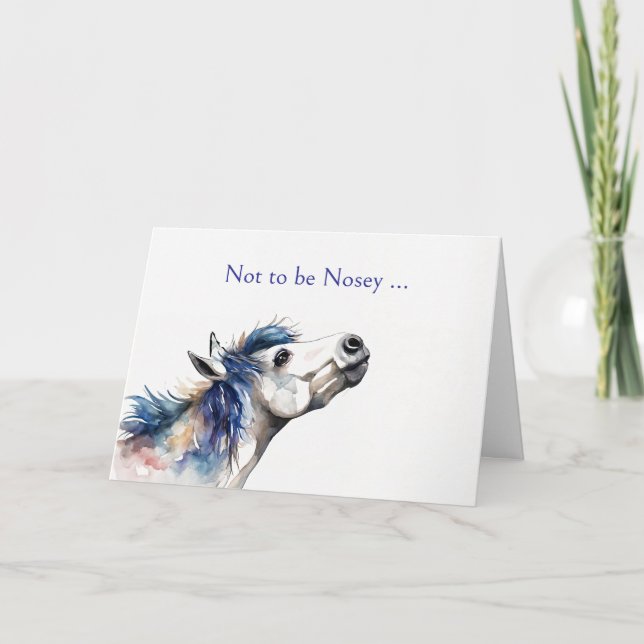 Horse Thinking of You Cute and Funny Helgkort (Framsida)