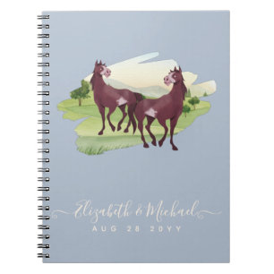 Horse Thmet Land Westerna Rustic Bröllop Anteckningsbok