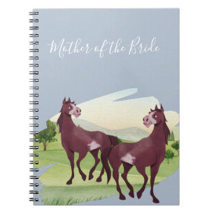 Horse Thmet Land Westerna Rustic Bröllop Anteckningsbok