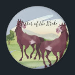Horse Thmet Land Westerna Rustic Bröllop Magnet<br><div class="desc">Två vattenfärgsbruna hästar i närheten av en landskapsliknande bakgrund på denna vackra,  dammiga blåtemade bröllop-artikel. En del av en större samling omfattar den här uppsättningen bröllopsinbjudningar (budgetinbjudningar och vanliga) inbjudningskort för möhippa,  brudens sida-gåvor till bridisor,  Maid of honor och Mor av brud och brudgumm,  märkre,  etiketter och annat.</div>