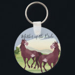 Horse Thmet Land Westerna Rustic Bröllop Nyckelring<br><div class="desc">Två vattenfärgsbruna hästar i närheten av en landskapsliknande bakgrund på denna vackra,  dammiga blåtemade bröllop-artikel. En del av en större samling omfattar den här uppsättningen bröllopsinbjudningar (budgetinbjudningar och vanliga) inbjudningskort för möhippa,  brudens sida-gåvor till bridisor,  Maid of honor och Mor av brud och brudgumm,  märkre,  etiketter och annat.</div>