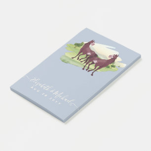 Horse Thmet Land Westerna Rustic Bröllop Post-it Block
