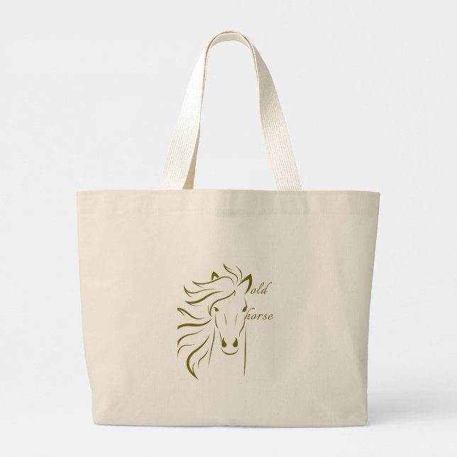 Horse Tote Bag Jumbo Tygkasse (Baksida)