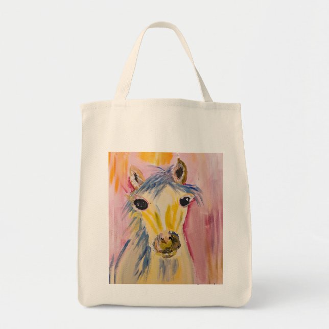 Horse Tote Bag Tygkasse (Framsidan)