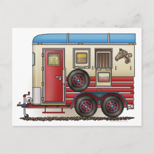 Horse Trailer Camper Vykort