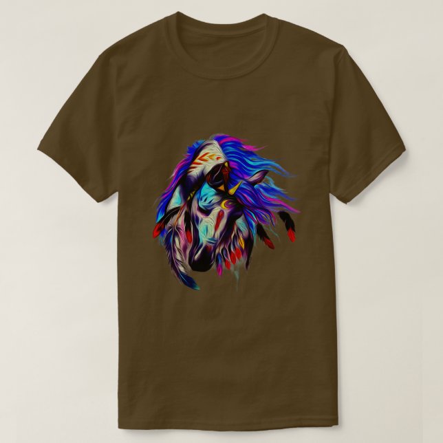 Horse Tribal Abstrakt Art Native American Fo T Shirt (Design framsida)