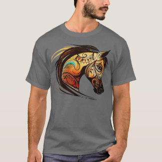 Horse Tribal Abstrakt Art Native American Geometri T Shirt