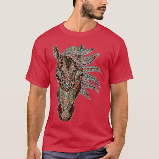 Horse Tribal Abstrakt Art Native American Geometri T Shirt