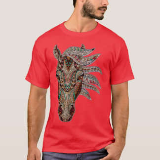 Horse Tribal Abstrakt Art Native American Geometri T Shirt