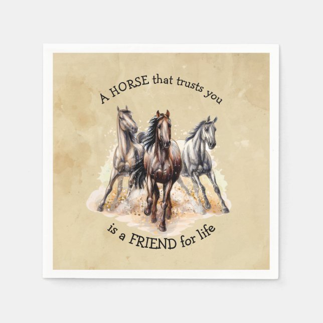 HORSE: Trusts FRIEND for life Quote Award  Pappersservett (Framsidan)
