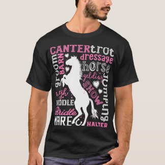 Horse Typography Ord Art Equestrian Girls Horseba T Shirt