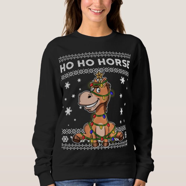 Horse Ugly jul Sweater T Shirt (Framsida)