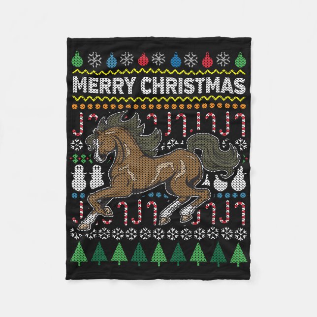 Horse Ugly jul Sweater Wildlife Series Fleecefilt (Framsidan)