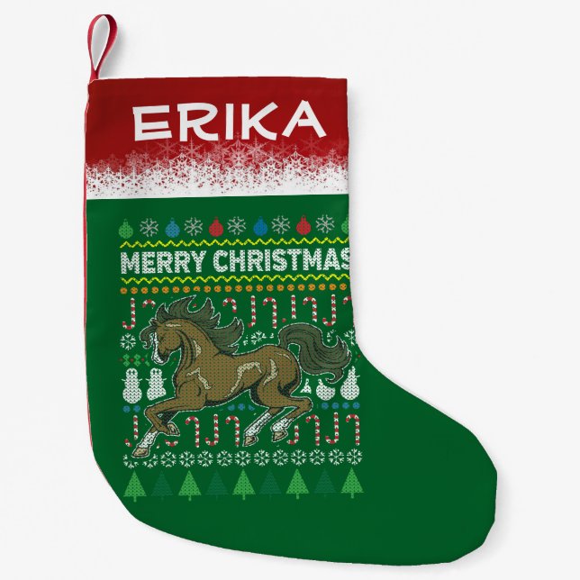Horse Ugly jul Sweater Wildlife Series Liten Julstrumpa (Framsidan)