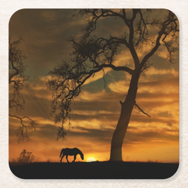 Horse Underläggs Underlägg Papper Kvadrat (Framsidan)