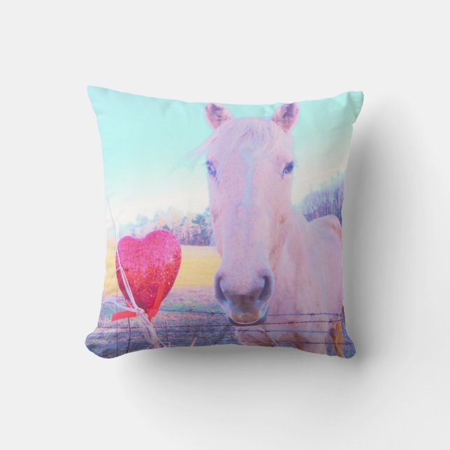 Horse Valentine Heart Kudde (Framsida)