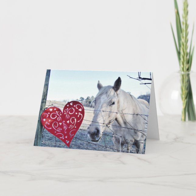 HORSE Valentine Hjärtat Helgkort (Framsida)