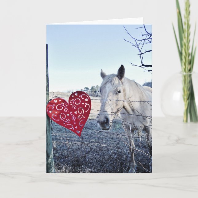 HORSE Valentine Hjärtat Helgkort (Framsida)