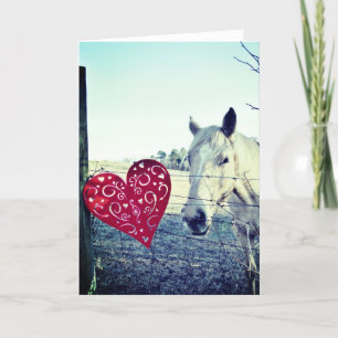HORSE Valentine Hjärtat Helgkort