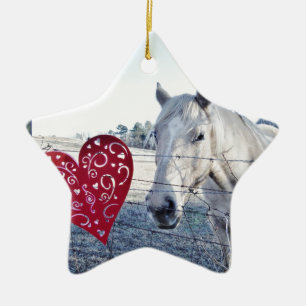 HORSE Valentine Hjärtat Julgransprydnad Keramik