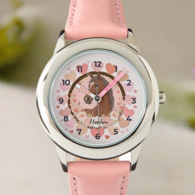 Horse Valentine Watch Armbandsur (Celebrate in style with this charming birthday invitation featuring a beautiful horse design. 
)