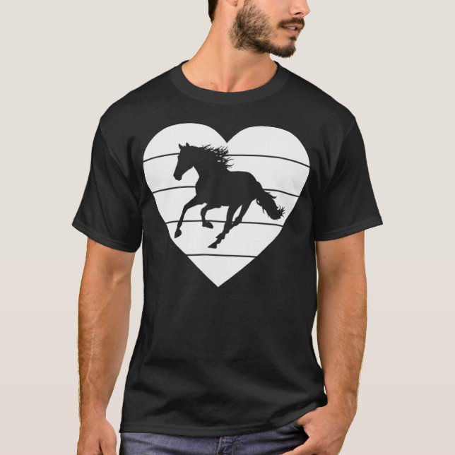 Horse Valentines day Heart Women Horse Lover Eques T Shirt (Framsida)