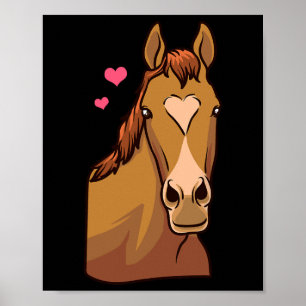 Horse Valentines day Shirt Heart Pony Horseback Ri Poster