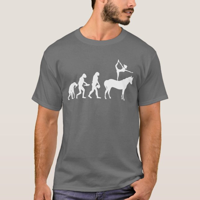 Horse Vaulting Evolution Equestrian Horseback frie T Shirt (Framsida)