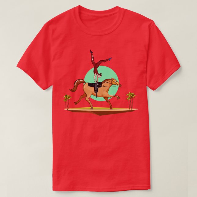 Horse Vaulting Illustration T Shirt (Design framsida)