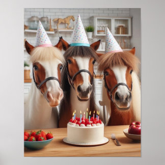 Horse Wall Art, Horse Födelsedagsfest, Funny Horse Poster