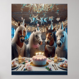 Horse Wall Art, Horse Födelsedagsfest, Funny Horse Poster