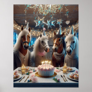 Horse Wall Art, Horse Födelsedagsfest, Funny Horse Poster
