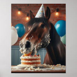 Horse Wall Art, Horse Födelsedagsfest, Funny Horse Poster