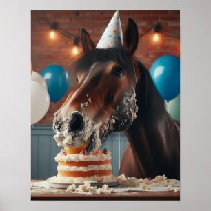 Horse Wall Art, Horse Födelsedagsfest, Funny Horse Poster