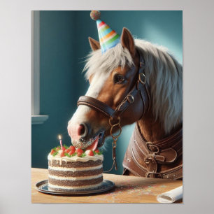 Horse Wall Art, Horse Födelsedagsfest, Funny Horse Poster