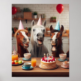 Horse Wall Art, Horse Födelsedagsfest, Funny Horse Poster