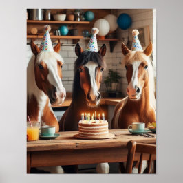 Horse Wall Art, Horse Födelsedagsfest, Funny Horse Poster