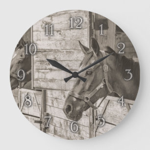 Horse wall clock stor klocka