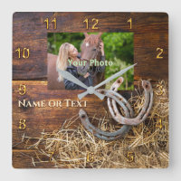 Horse Wall Clock with Horse's Bild, Namn