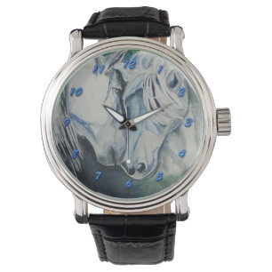 Horse Watch, Blue med blå nummer Armbandsur