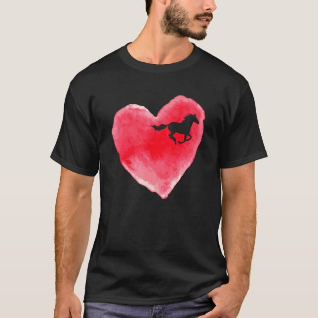 Horse Watercolor T Shirt (Framsida)