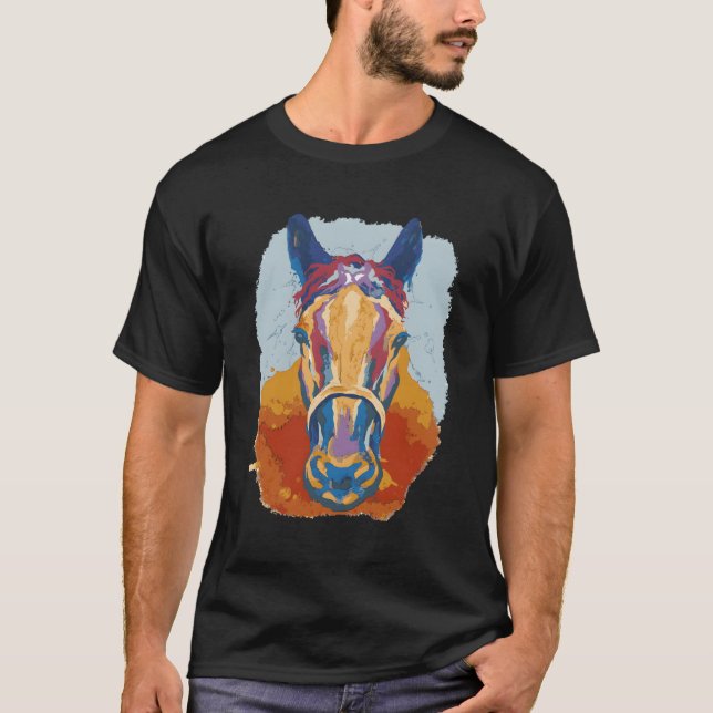Horse Watercolor T Shirt (Framsida)