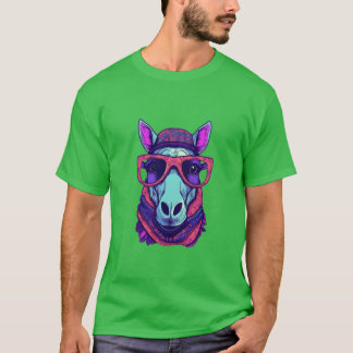 Horse Wearing Sunglasses Bandana Equestrian vän T Shirt