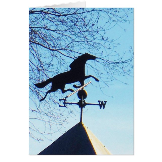 Horse Weather Vane Blå himmel Hälsningskort (Framsidan)