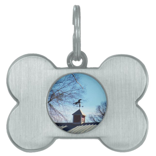 Horse Weather Vane Blå himmel ID-bricka Husdjur (Framsidan)