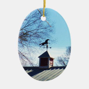 Horse Weather Vane Blå himmel Julgransprydnad Keramik