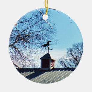 Horse Weather Vane Blå himmel Julgransprydnad Keramik