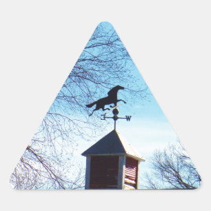 Horse Weather Vane Blå himmel Triangelformat Klistermärke