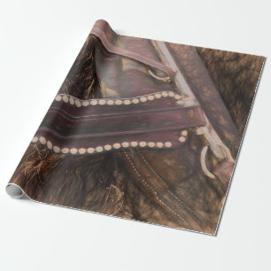 Horse Western Brown Vintage Rustic Decoupage Presentpapper